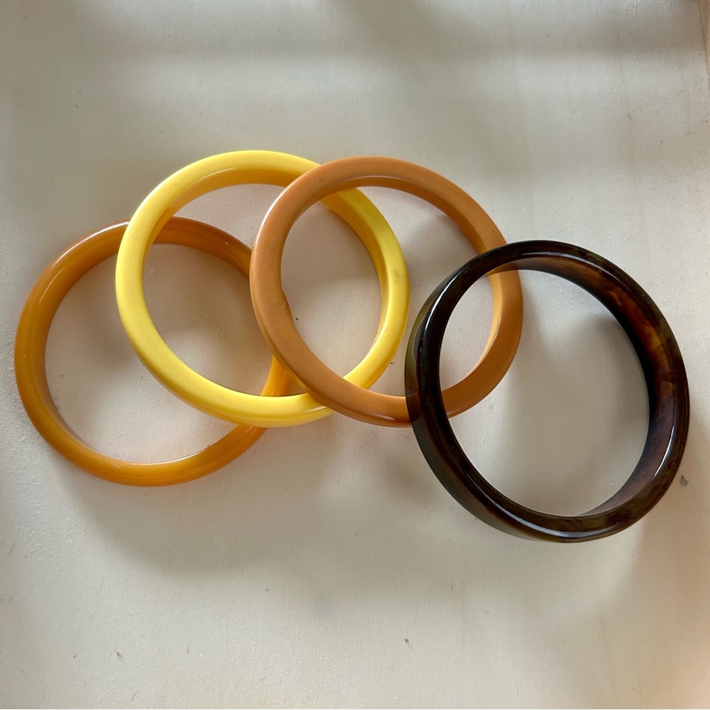 Vintage 50s bangles butterscotch tortoise - Picture 5 of 12